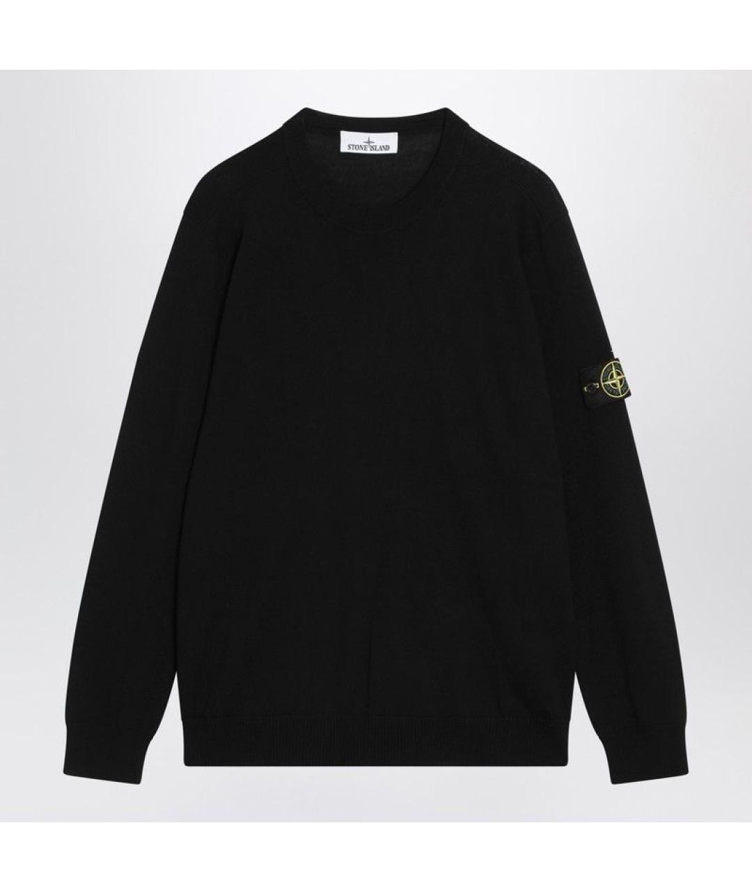 STONE ISLAND Черный шерстяной джемпер / свитер, фото 3