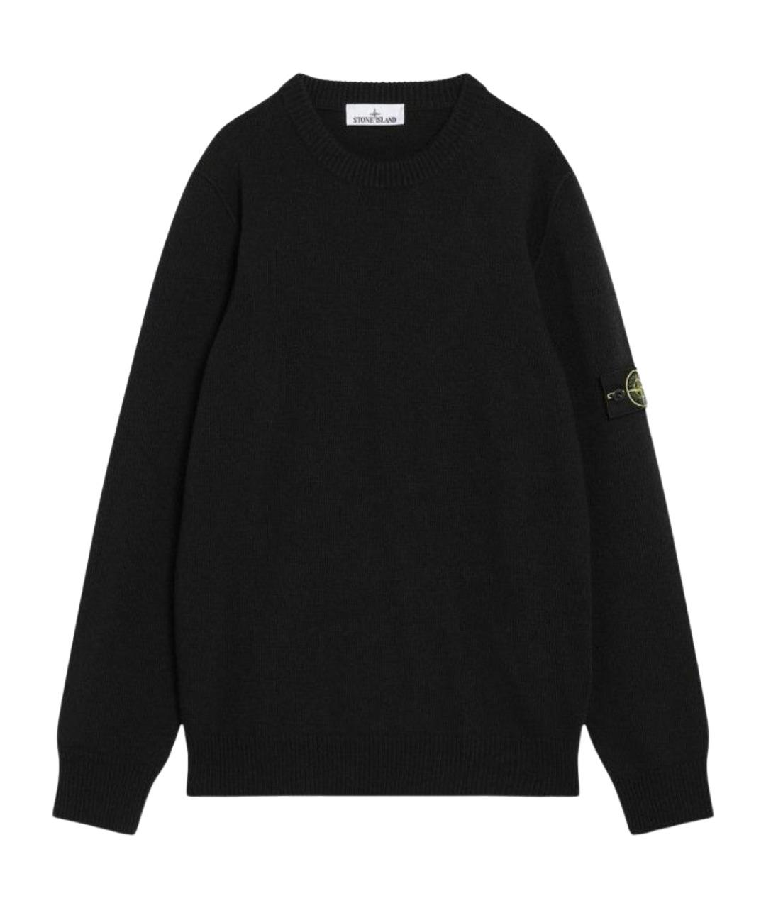 STONE ISLAND Черный шерстяной джемпер / свитер, фото 1