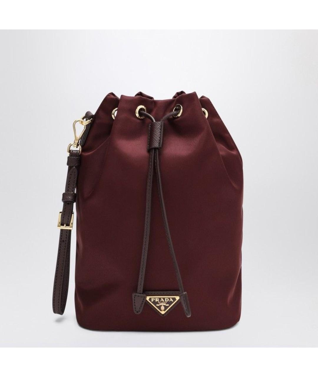 PRADA Бордовая синтетическая сумка тоут, фото 3