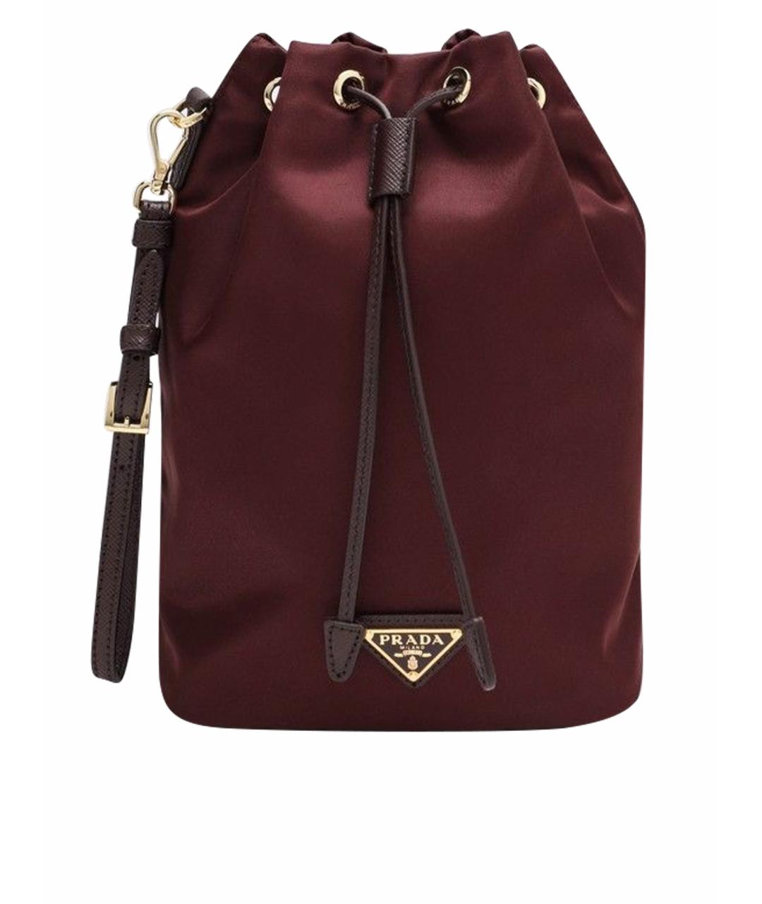 PRADA Бордовая синтетическая сумка тоут, фото 1