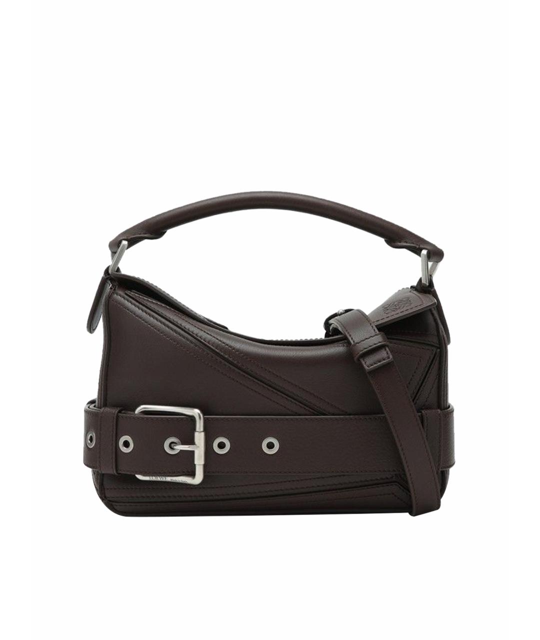 LOEWE Коричневая кожаная сумка через плечо, фото 1