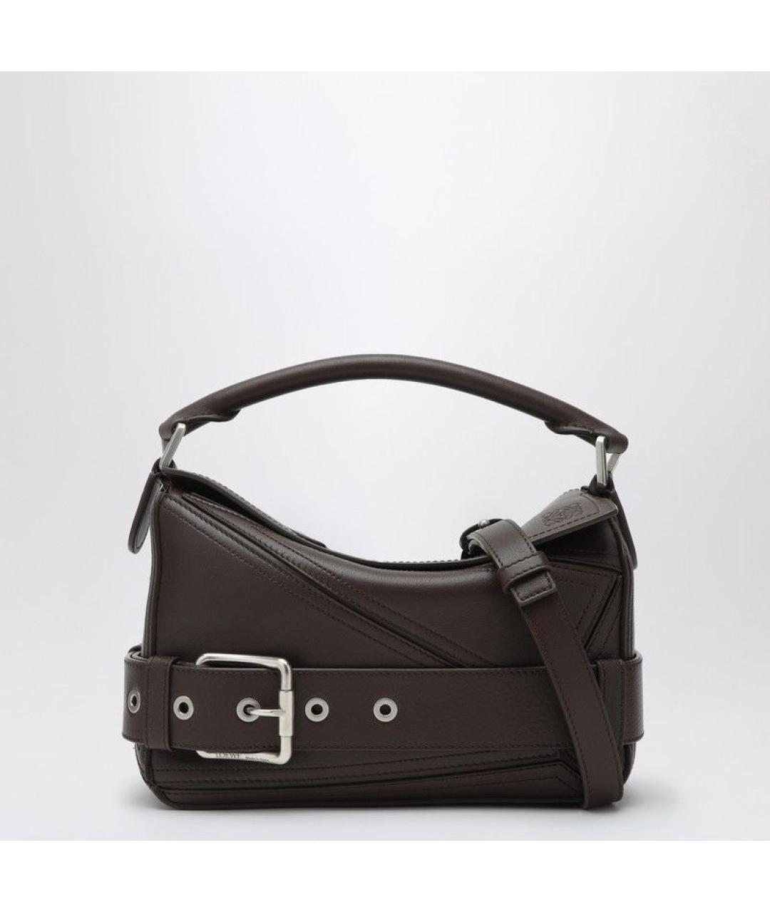 LOEWE Коричневая кожаная сумка через плечо, фото 3