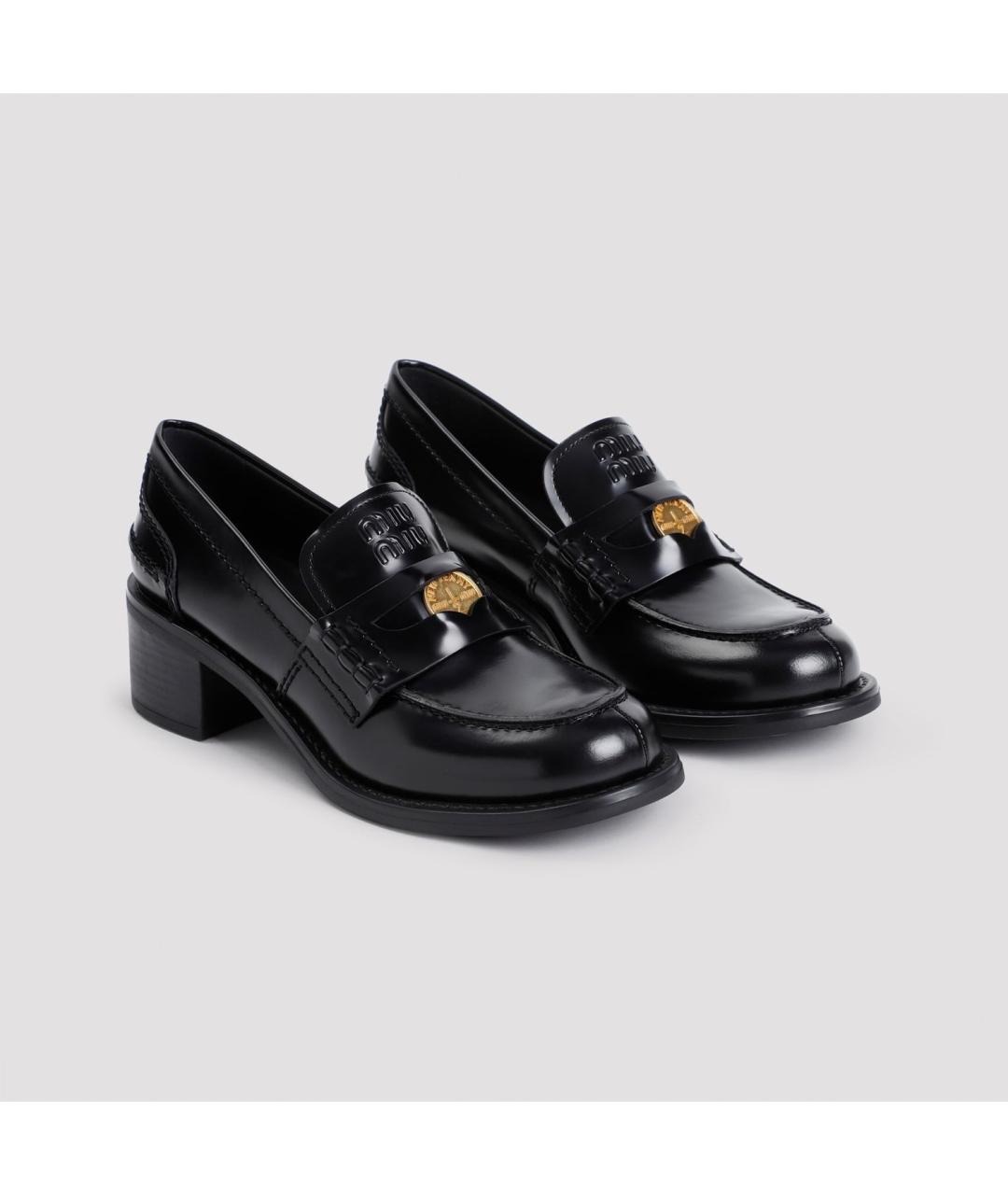 MIU MIU Черные кожаные лоферы, фото 4