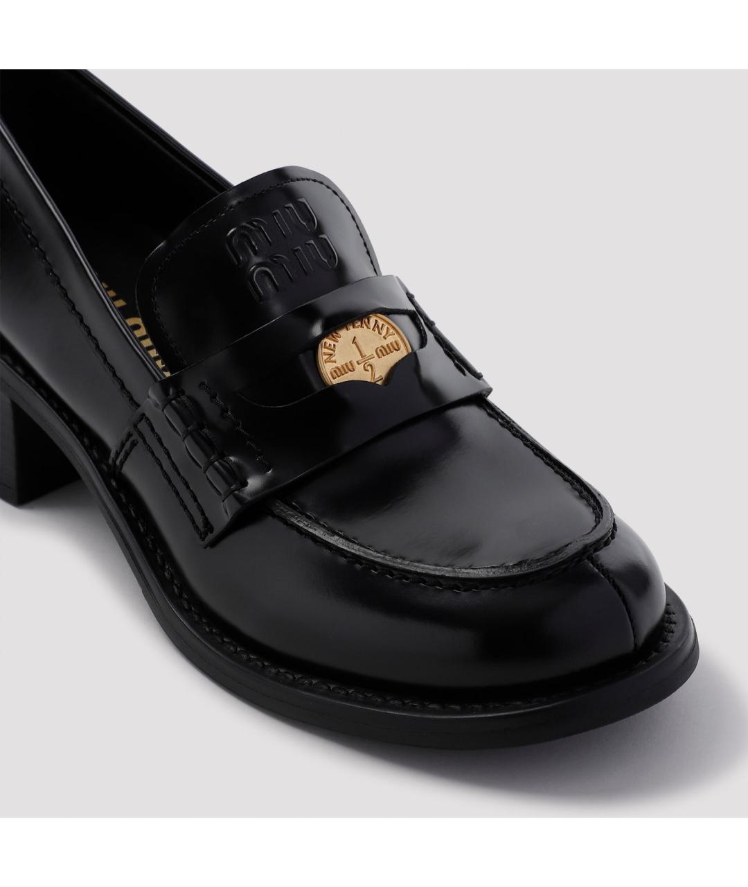 MIU MIU Черные кожаные лоферы, фото 5