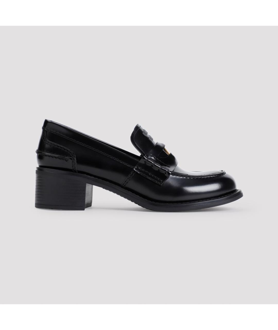 MIU MIU Черные кожаные лоферы, фото 3