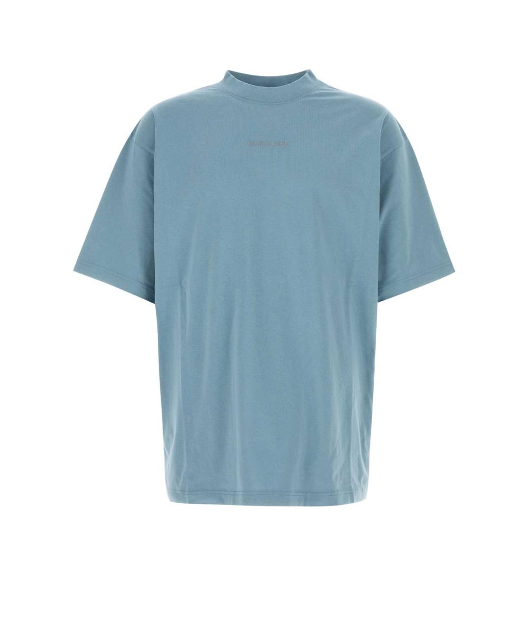 BALENCIAGA Голубая хлопковая футболка, фото 1
