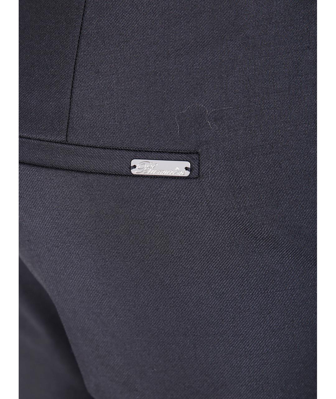 BLUMARINE Черные полиэстеровые прямые брюки, фото 3