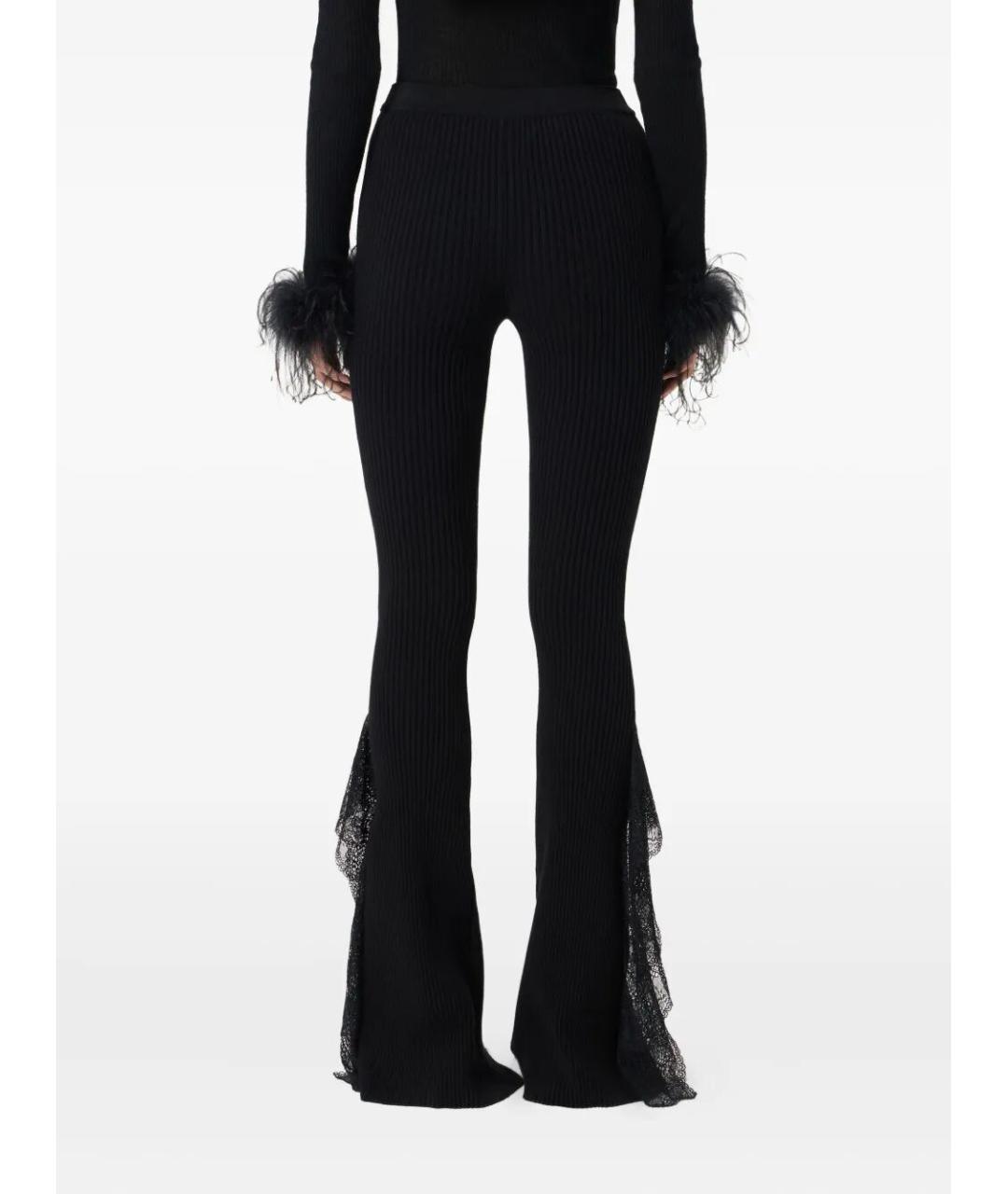 BLUMARINE Черные полиэстеровые прямые брюки, фото 4