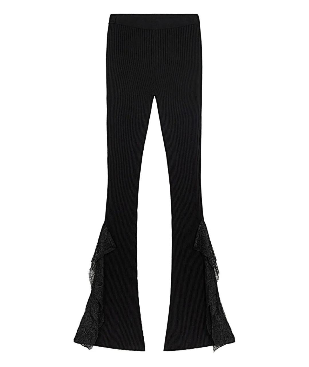 BLUMARINE Черные полиэстеровые прямые брюки, фото 1