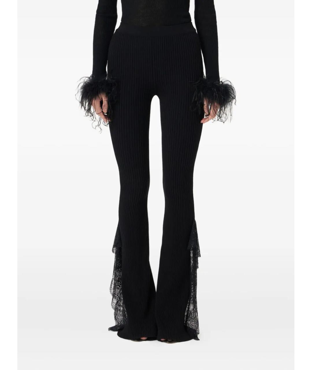 BLUMARINE Черные полиэстеровые прямые брюки, фото 3