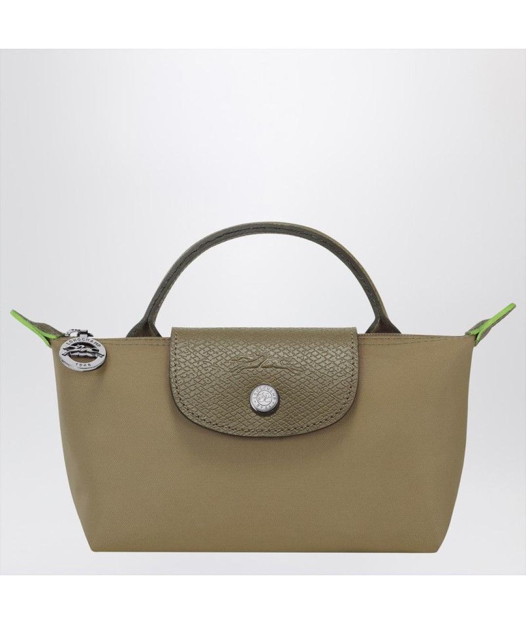 LONGCHAMP Зеленая синтетическая сумка тоут, фото 3