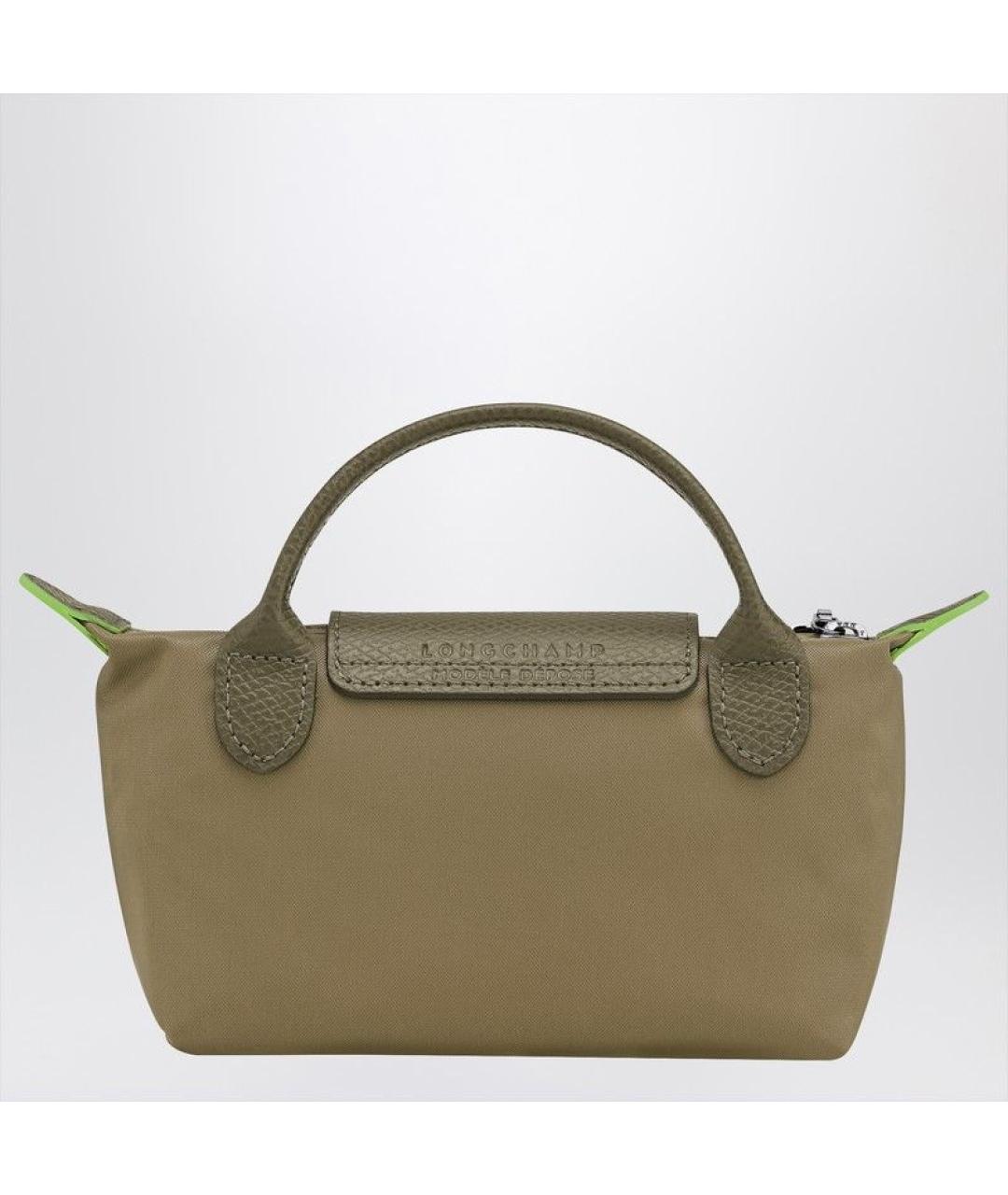 LONGCHAMP Зеленая синтетическая сумка тоут, фото 2