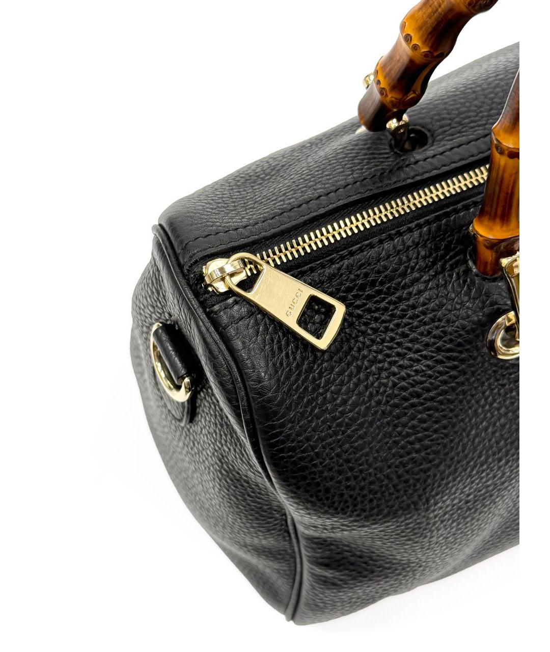 GUCCI Черная кожаная сумка с короткими ручками, фото 6