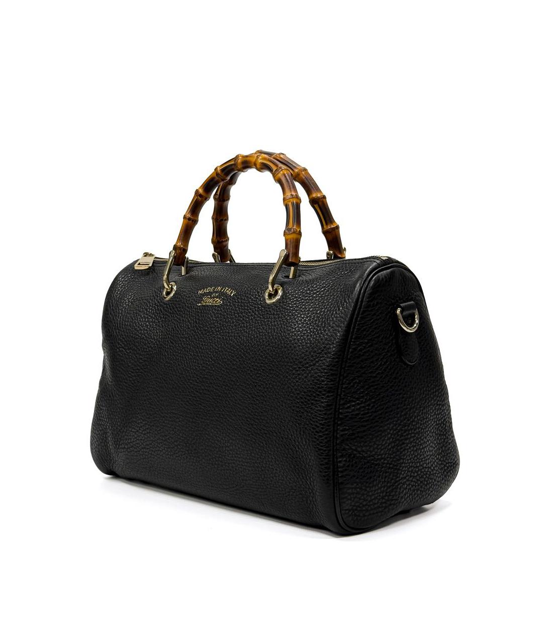 GUCCI Черная кожаная сумка с короткими ручками, фото 2