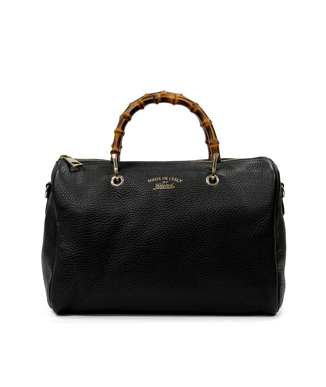 GUCCI Черная кожаная сумка с короткими ручками, фото 1