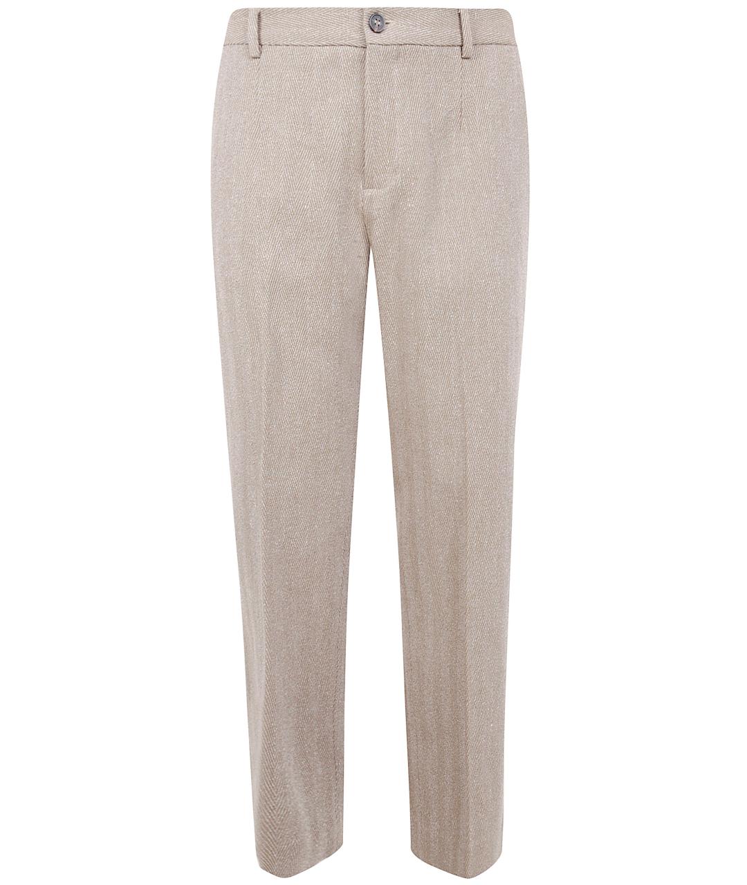 GOLDEN GOOSE DELUXE BRAND Бежевые хлопковые повседневные брюки, фото 1