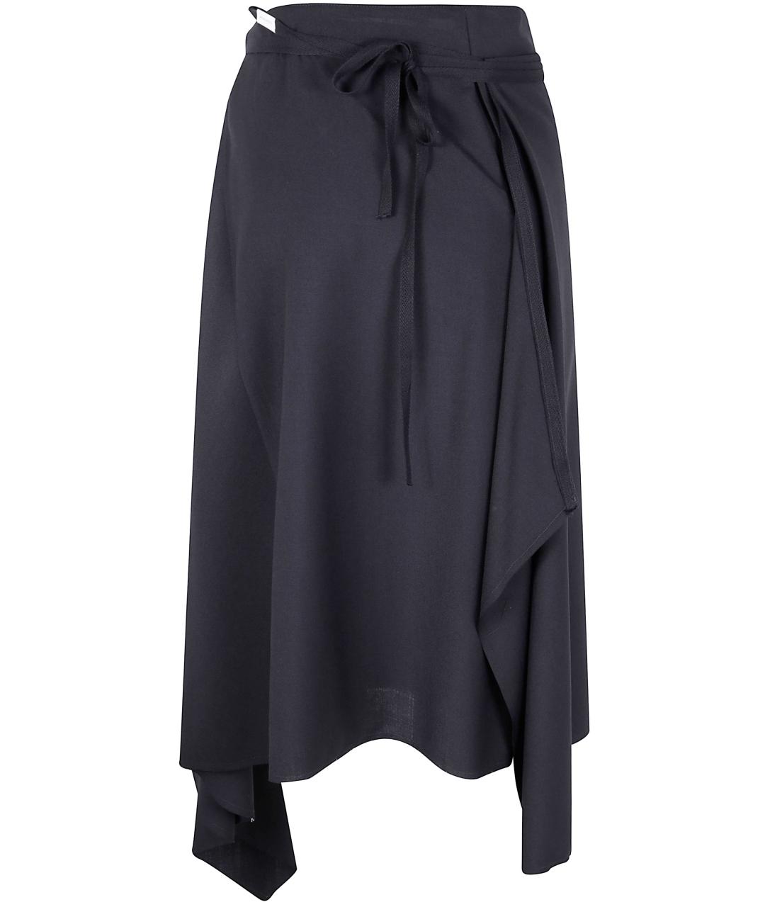 ANN DEMEULEMEESTER Антрацитовая шерстяная юбка миди, фото 2