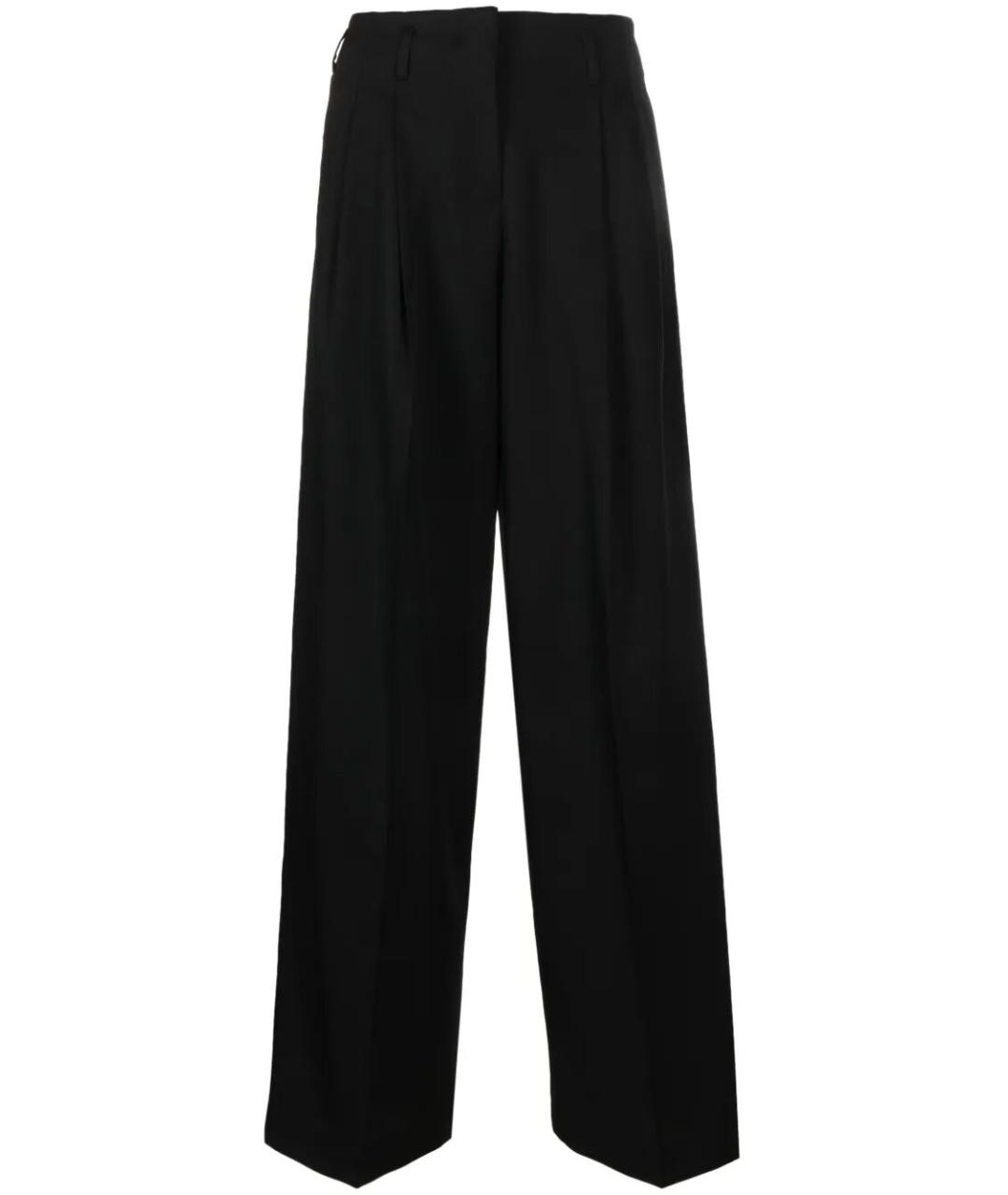 GOLDEN GOOSE DELUXE BRAND Черные шерстяные прямые брюки, фото 1