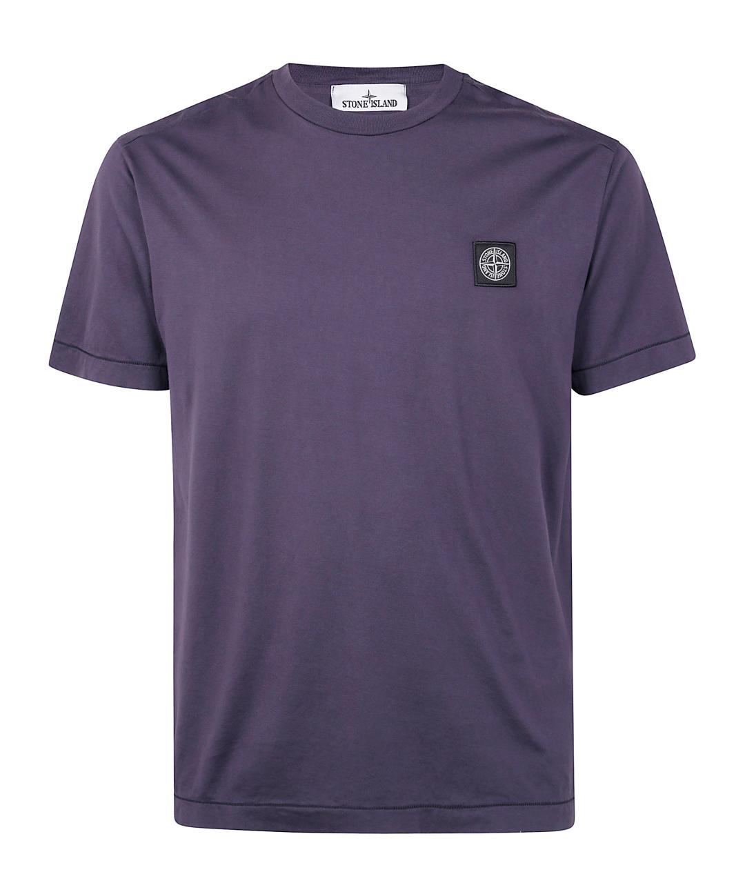 STONE ISLAND Фиолетовая хлопковая футболка, фото 1