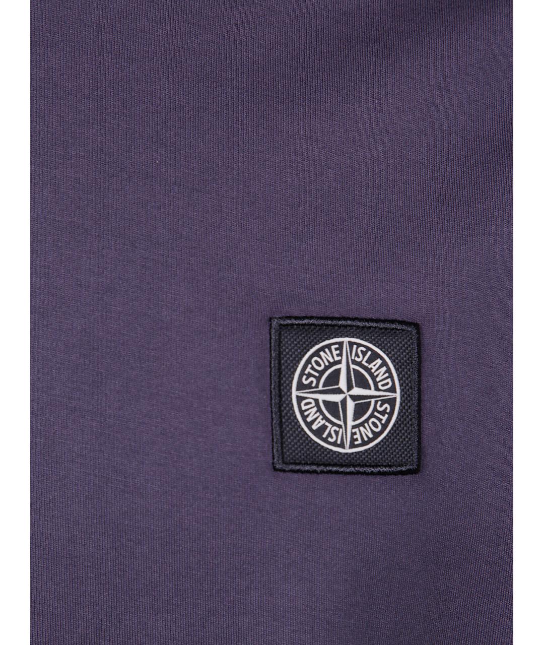 STONE ISLAND Фиолетовая хлопковая футболка, фото 3