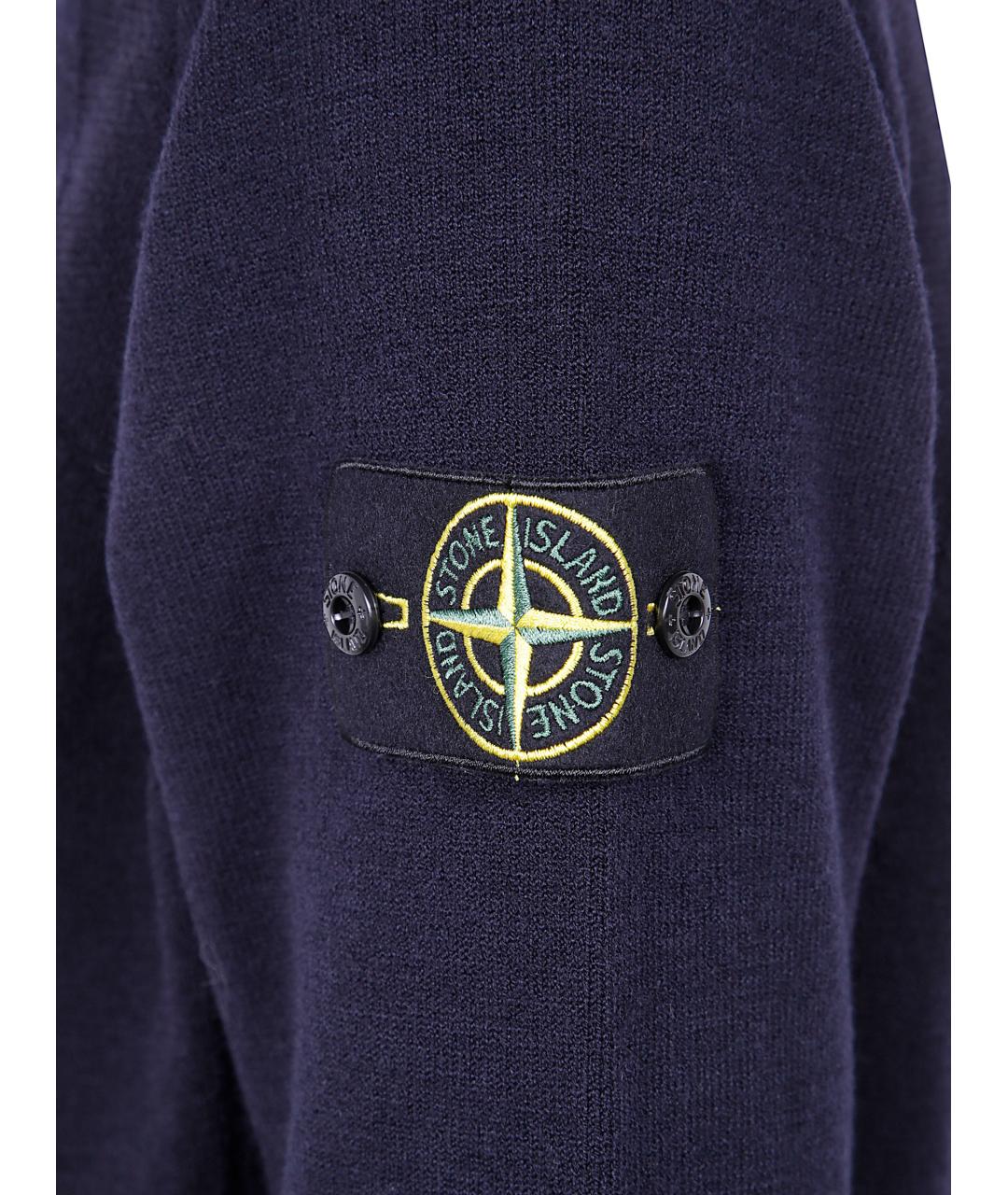 STONE ISLAND Синий шерстяной кардиган, фото 3