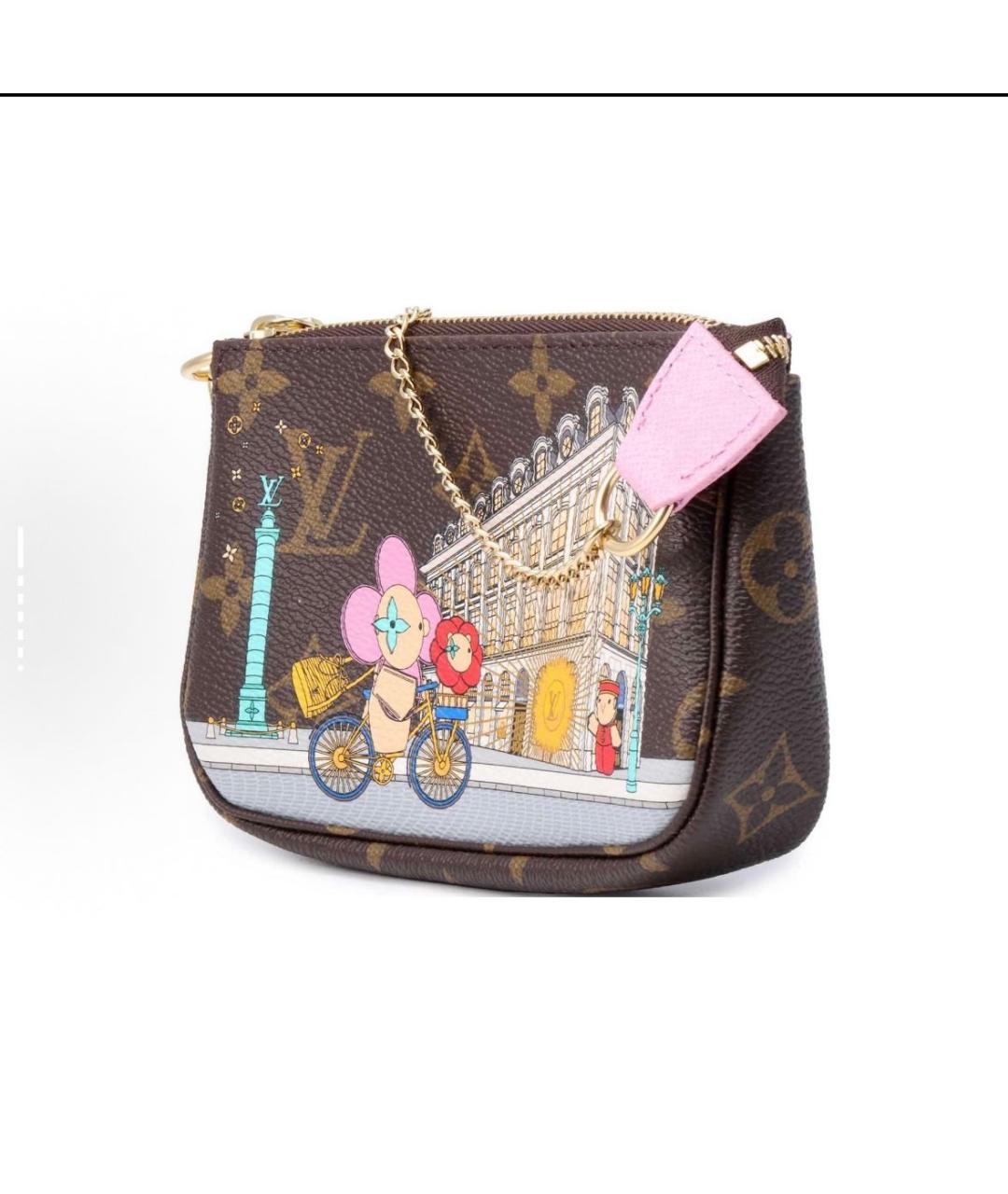 LOUIS VUITTON Коричневая кожаная сумка с короткими ручками, фото 3