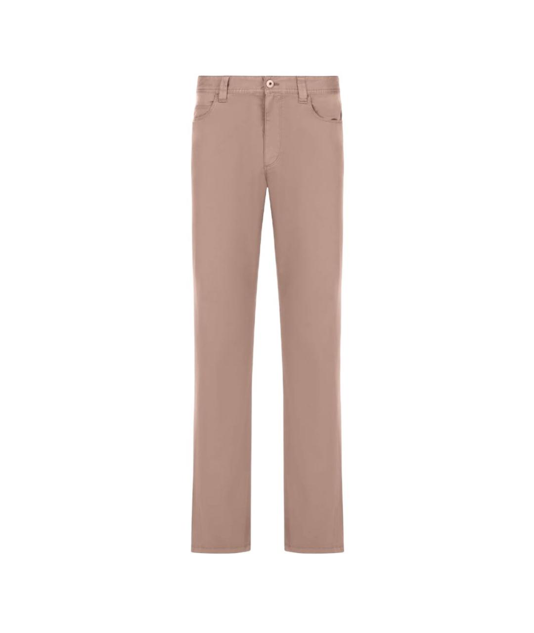 LORO PIANA Бежевые хлопко-эластановые прямые джинсы, фото 1