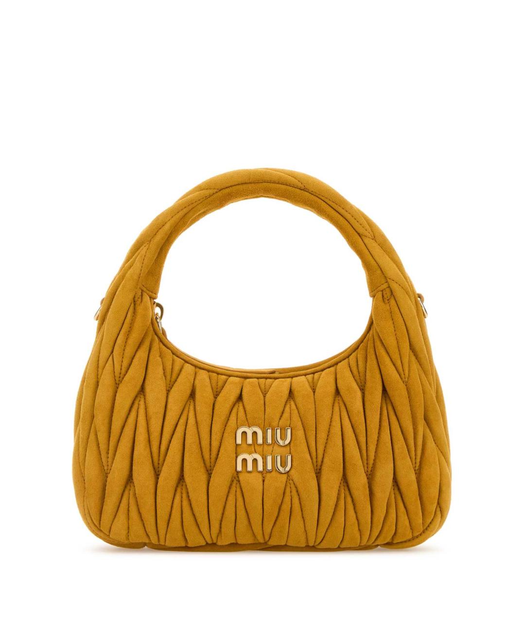 MIU MIU Оранжевая замшевая сумка с короткими ручками, фото 1