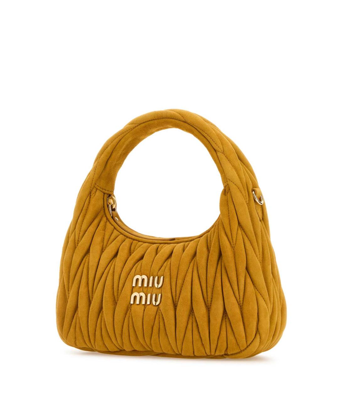 MIU MIU Оранжевая замшевая сумка с короткими ручками, фото 2