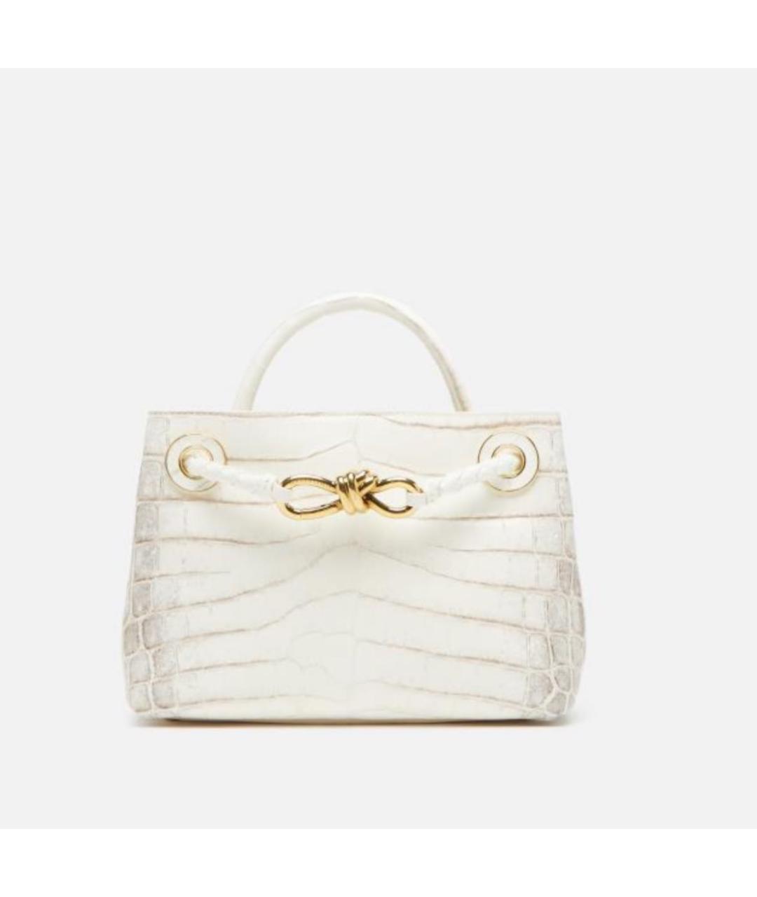 BOTTEGA VENETA Белая сумка через плечо из экзотической кожи, фото 2