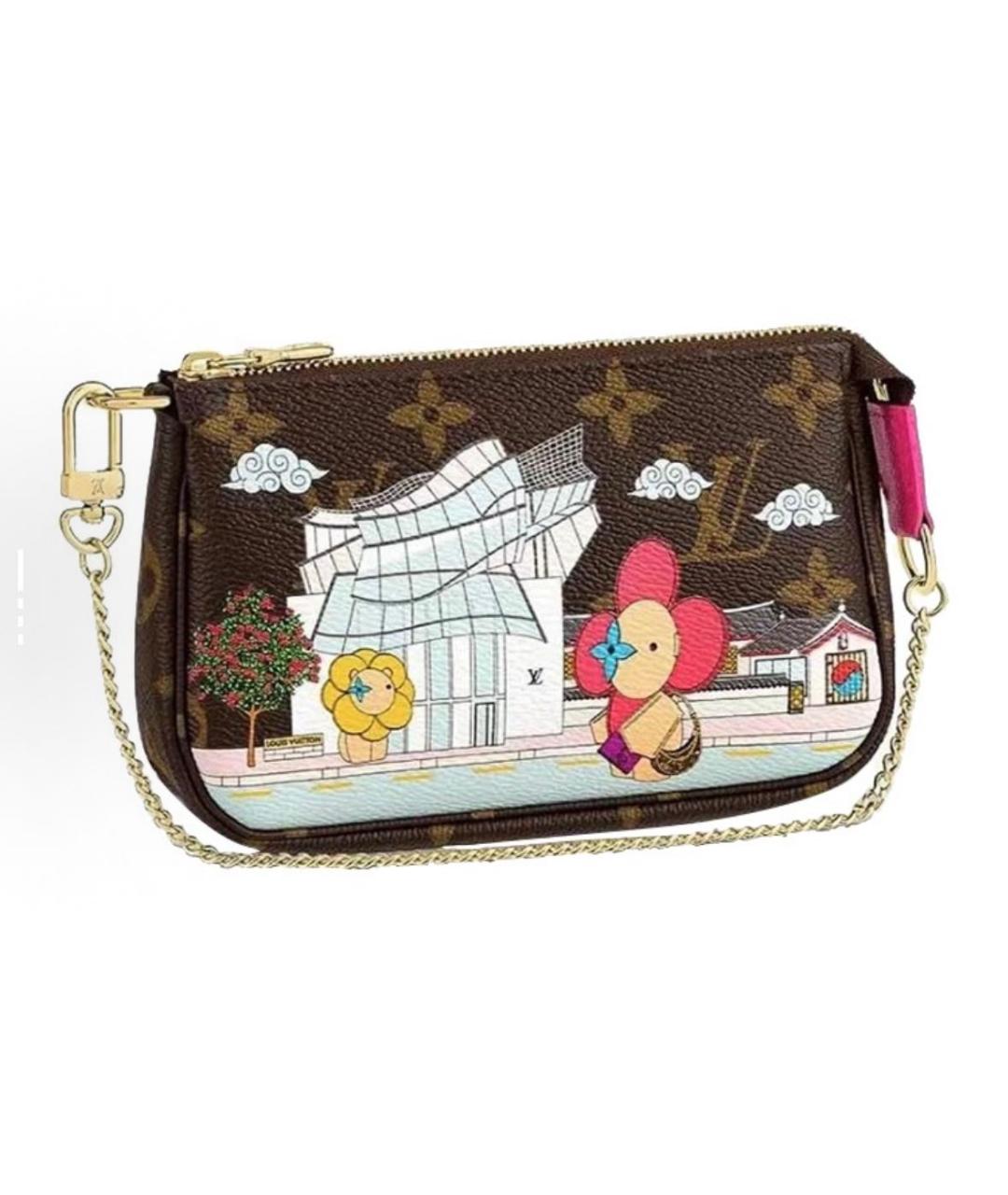 LOUIS VUITTON Коричневая кожаная сумка с короткими ручками, фото 5