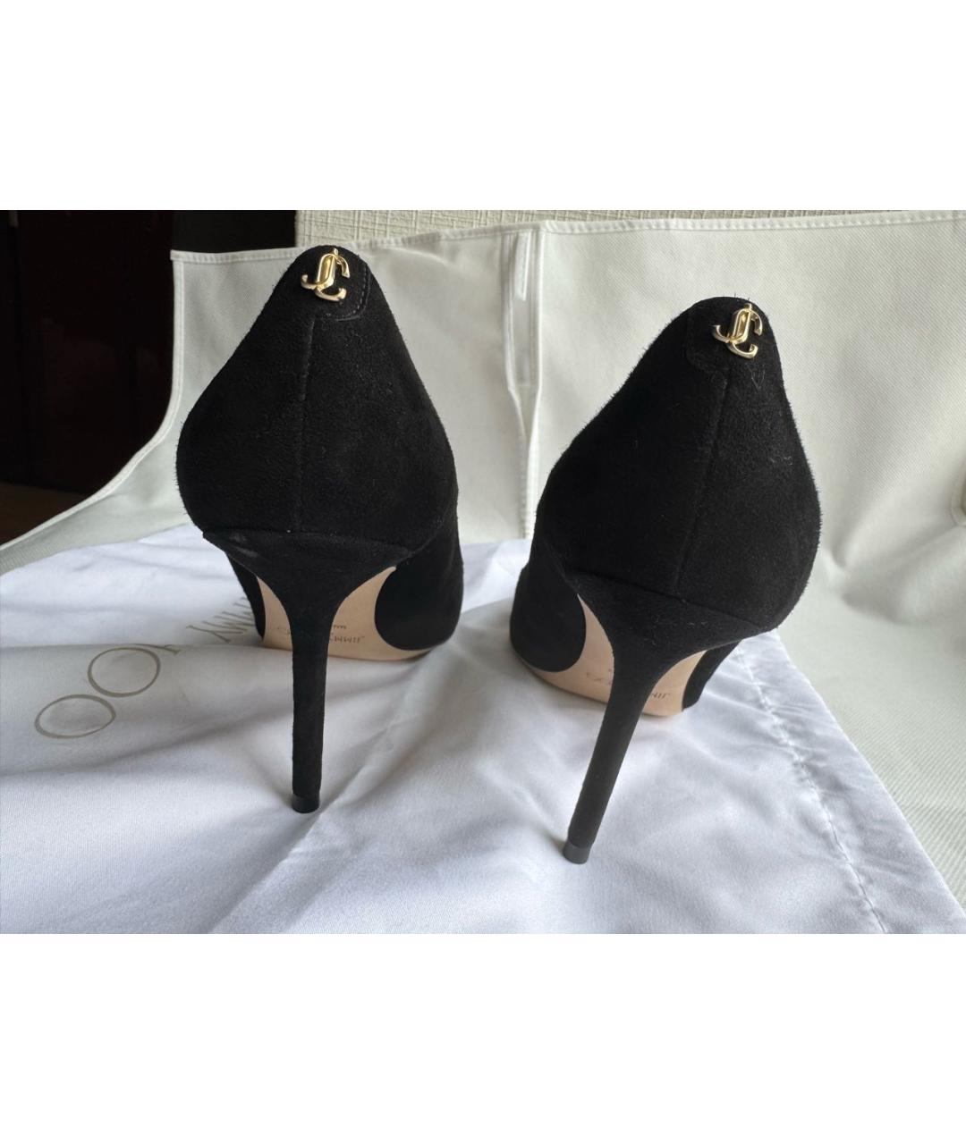 JIMMY CHOO Черные замшевые туфли, фото 4