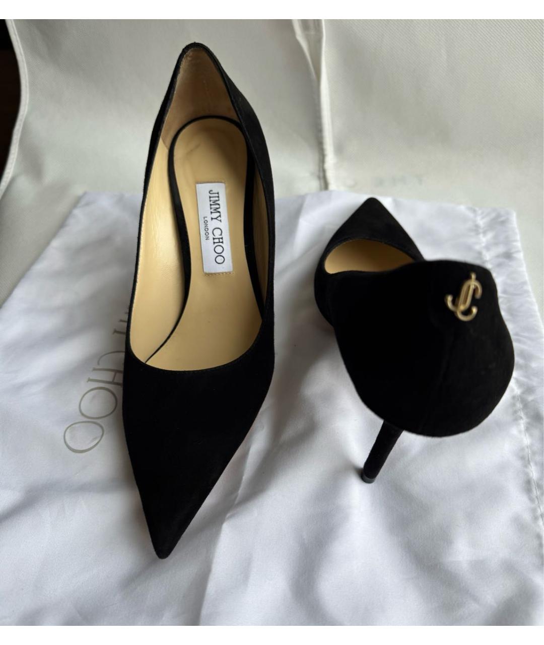 JIMMY CHOO Черные замшевые туфли, фото 6