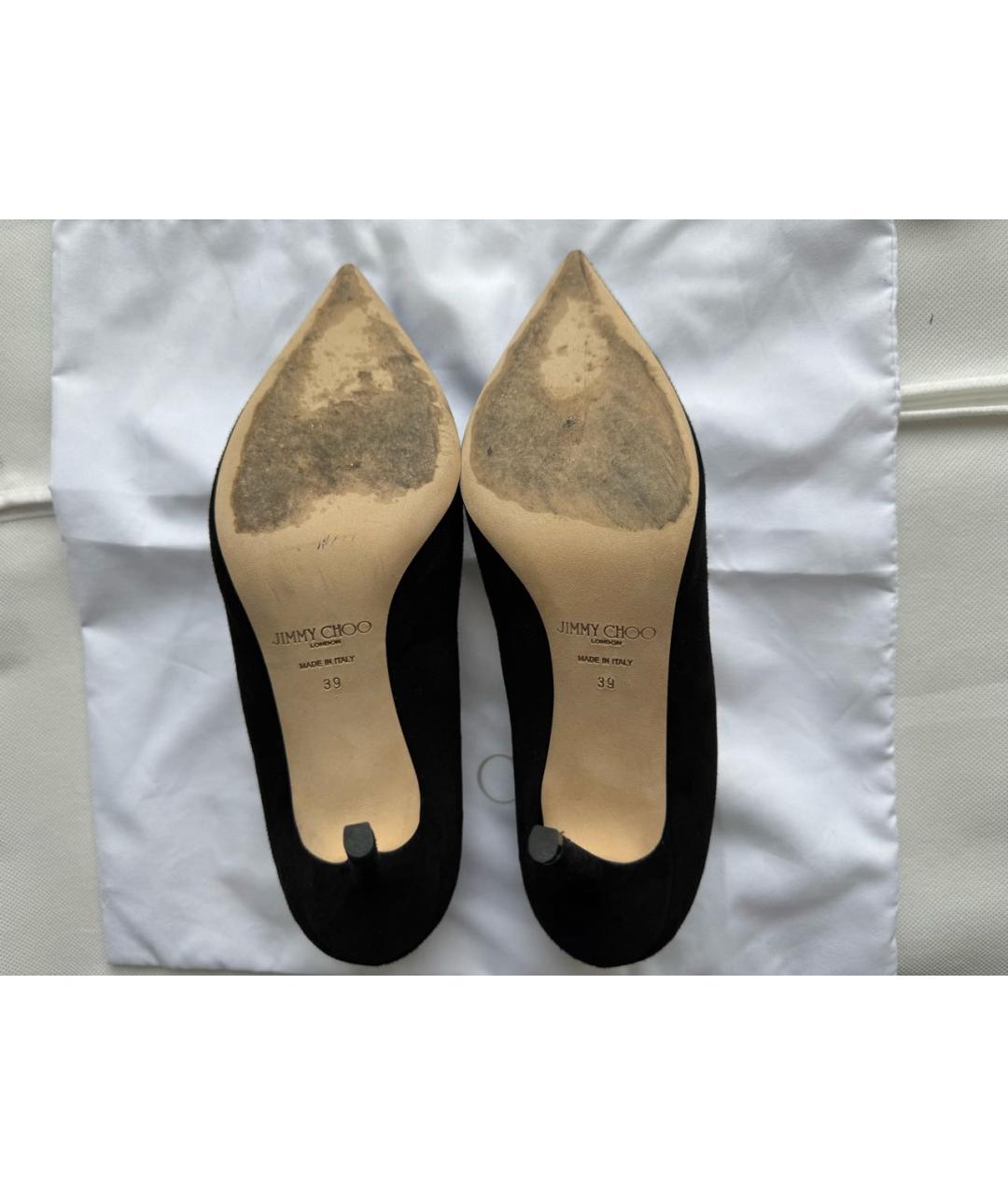 JIMMY CHOO Черные замшевые туфли, фото 5