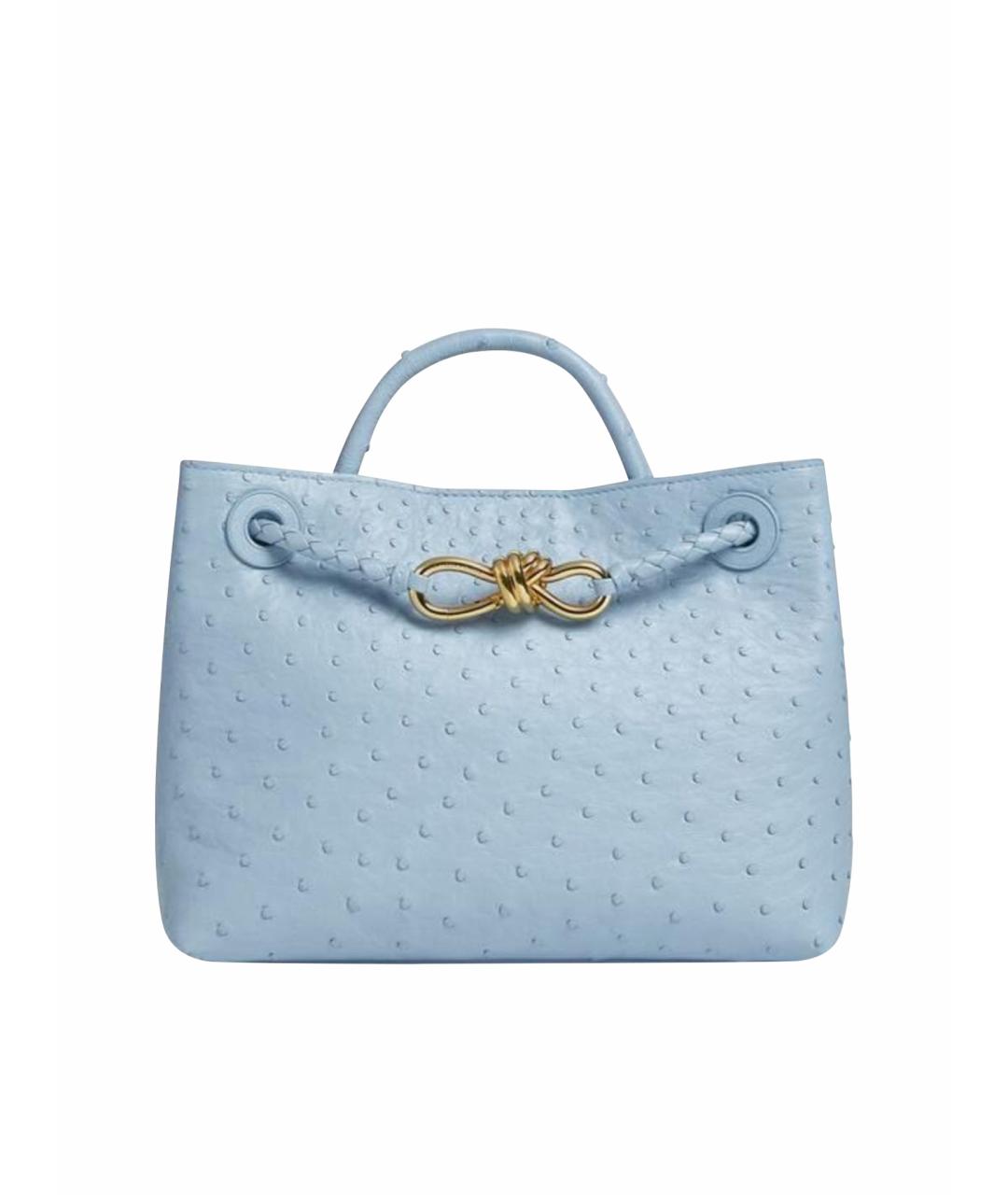 BOTTEGA VENETA Голубая сумка через плечо из экзотической кожи, фото 1