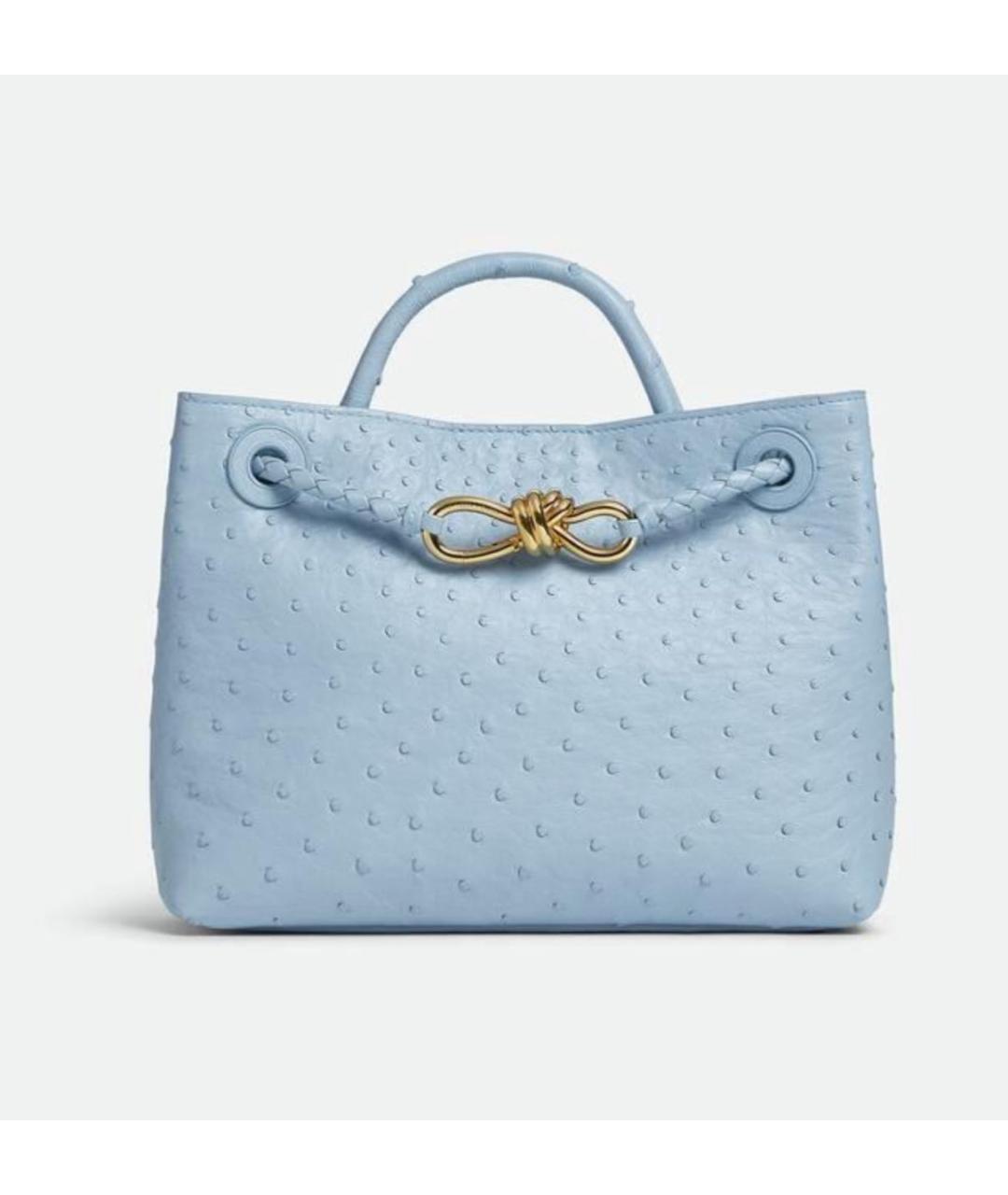BOTTEGA VENETA Голубая сумка через плечо из экзотической кожи, фото 2