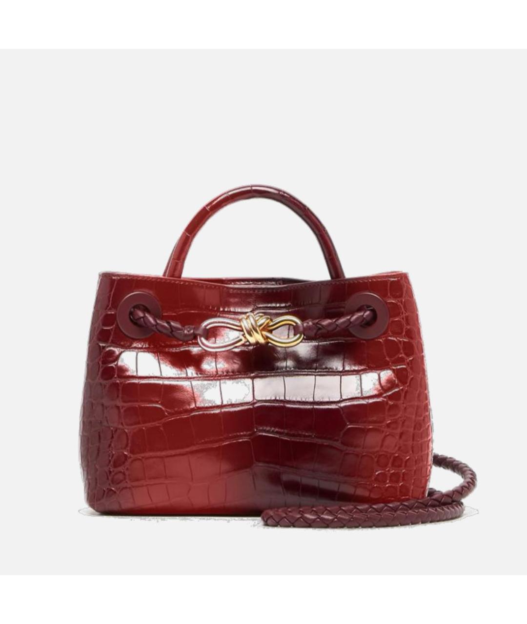 BOTTEGA VENETA Бордовая сумка через плечо из экзотической кожи, фото 3