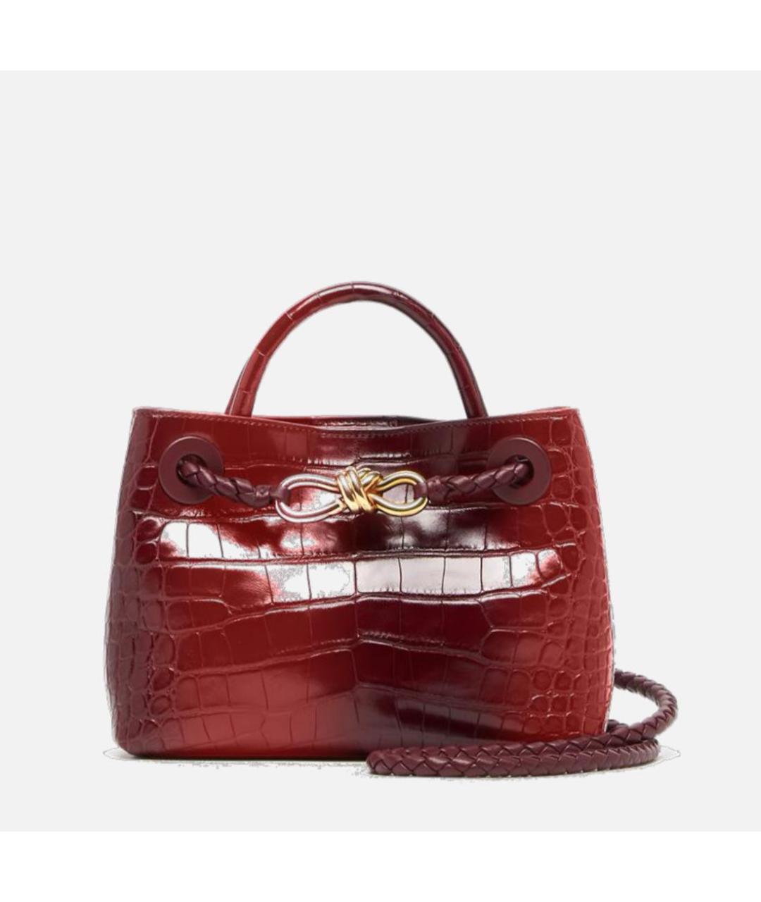 BOTTEGA VENETA Бордовая сумка через плечо из экзотической кожи, фото 2