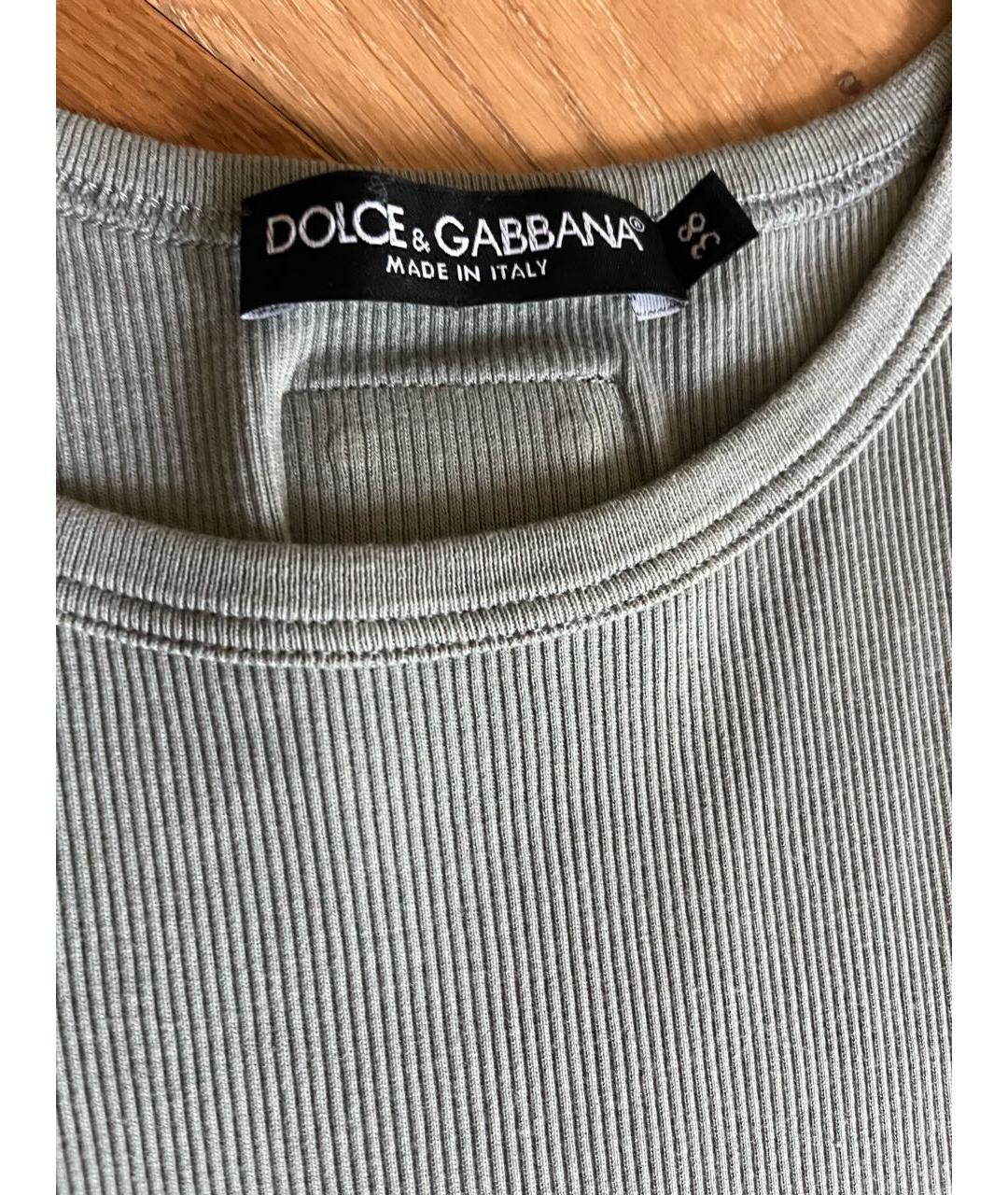 DOLCE&GABBANA Серая хлопковая майка, фото 7