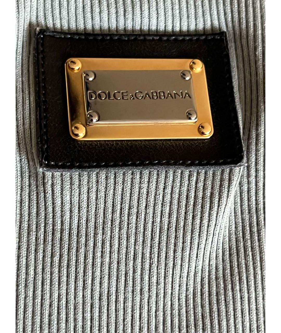 DOLCE&GABBANA Серая хлопковая майка, фото 4