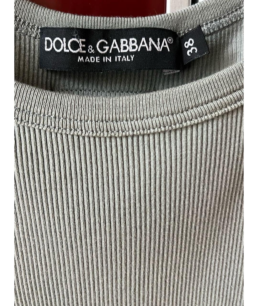 DOLCE&GABBANA Серая хлопковая майка, фото 3