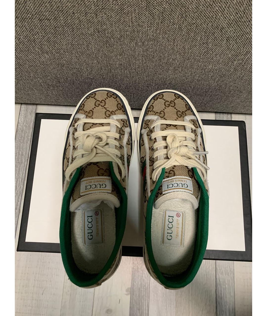 GUCCI Коричневые кеды, фото 3