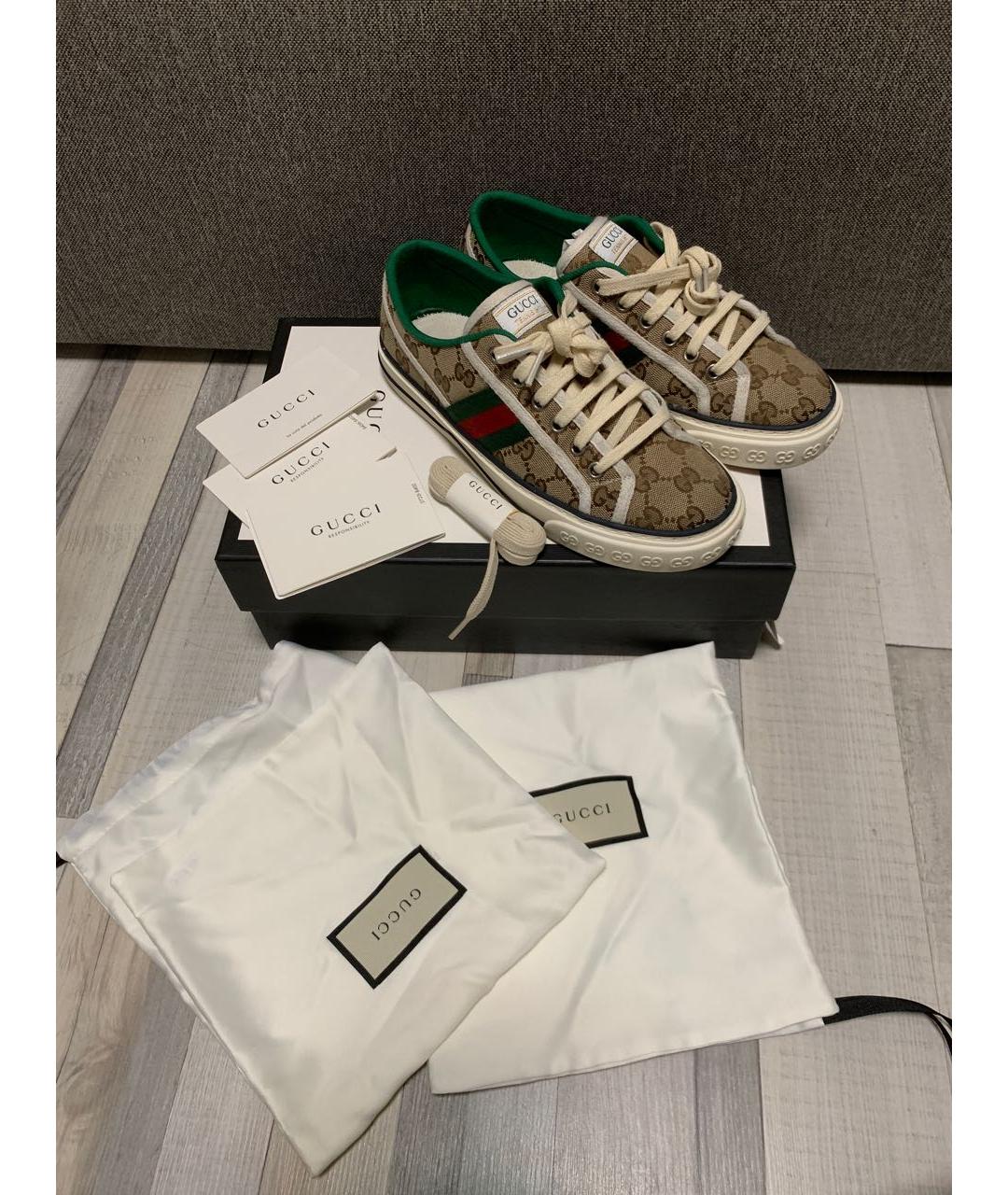 GUCCI Коричневые кеды, фото 8