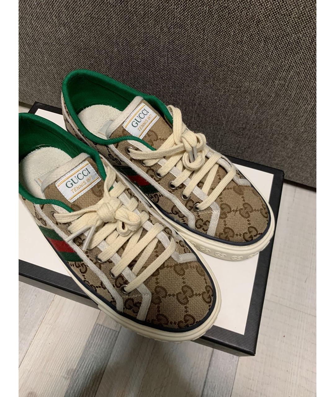 GUCCI Коричневые кеды, фото 6