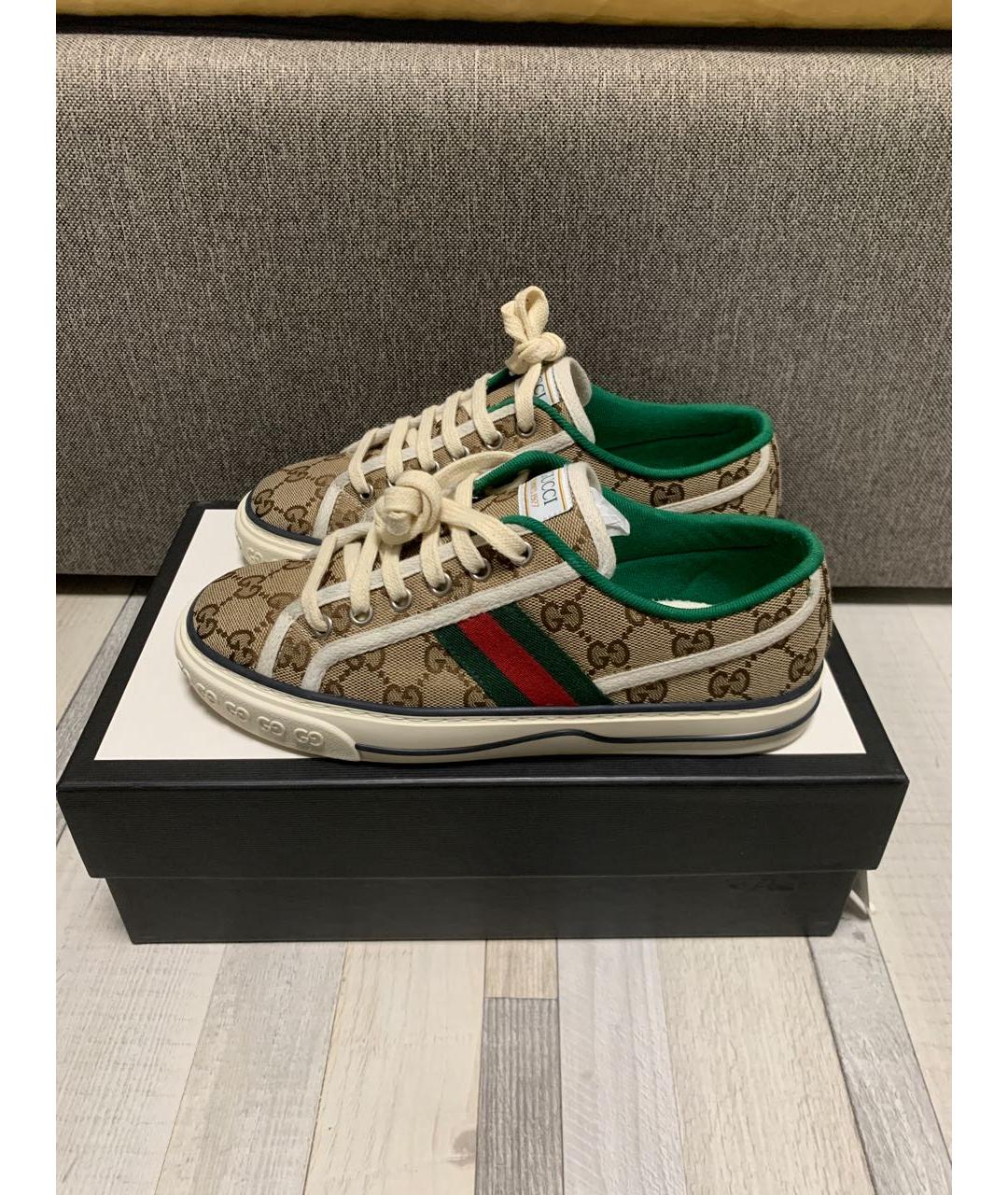 GUCCI Коричневые кеды, фото 5