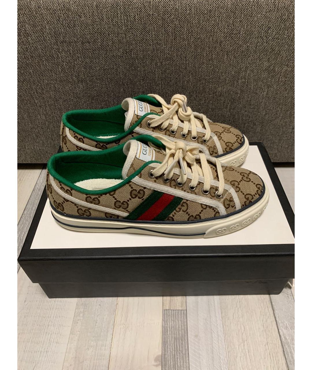 GUCCI Коричневые кеды, фото 9