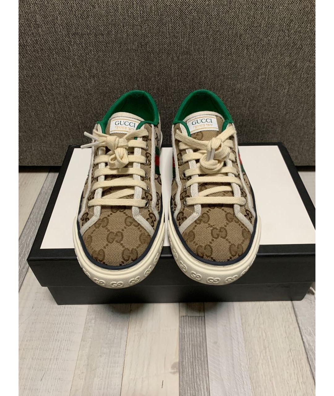 GUCCI Коричневые кеды, фото 2