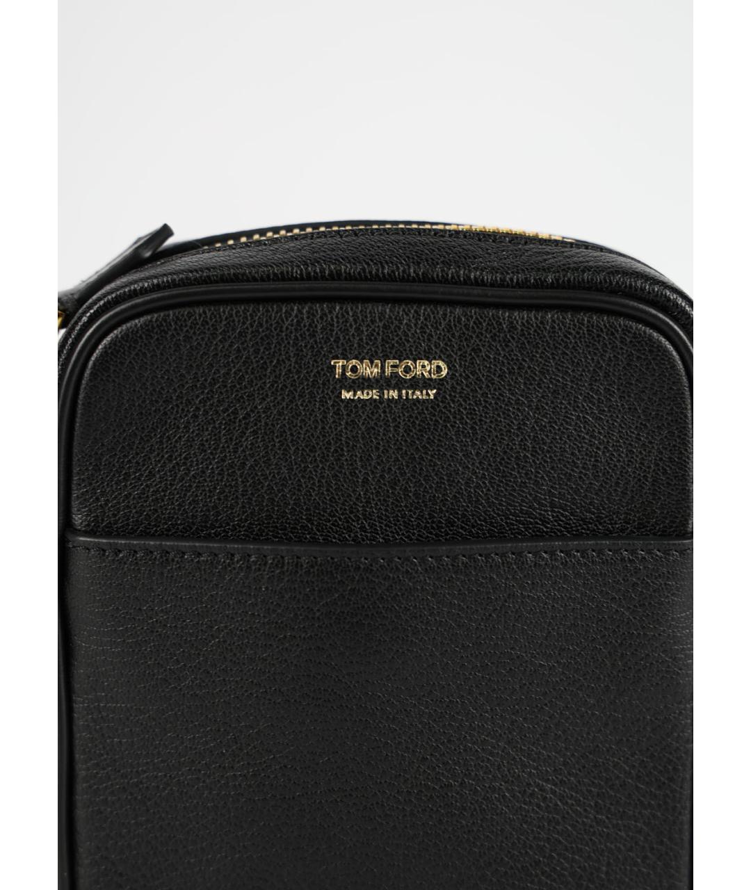 TOM FORD Черная кожаная сумка на плечо, фото 4