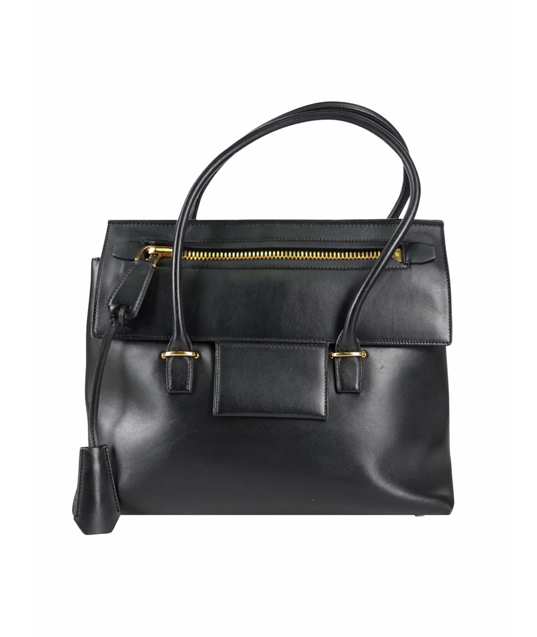 TOM FORD Черная кожаная сумка с короткими ручками, фото 1