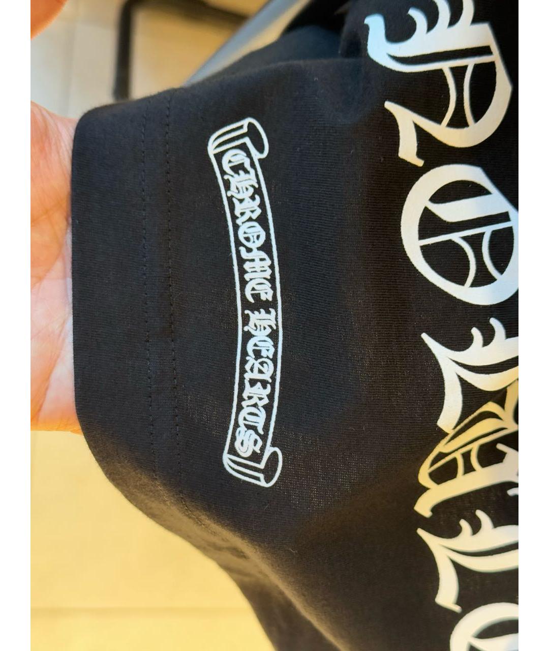 CHROME HEARTS Черная хлопковая футболка, фото 5
